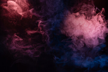 Blue and pink steam on a black background.