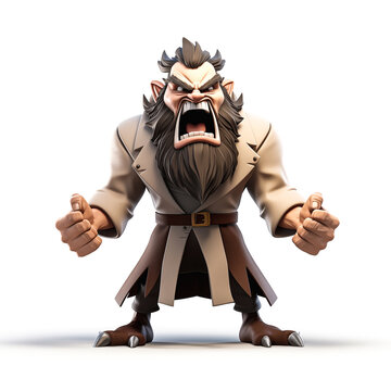 Angry male 3d character