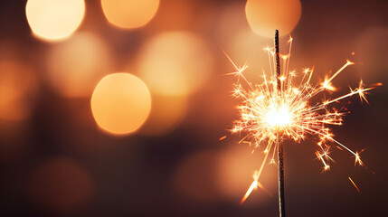 Happy New Year background with sparkler. 