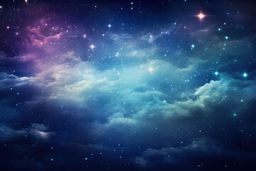 Fototapeta premium Beautiful night sky, with stars, moon, comet, cloud, calm, mythical universe, serene background, wallpaper