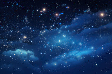 Obraz premium Beautiful night sky, with stars, moon, comet, cloud, calm, mythical universe, serene background, wallpaper