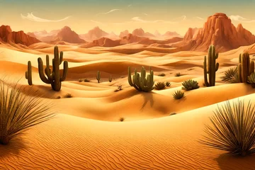 Foto op Plexiglas The mountains behind the desert beautiful view  © Zafar