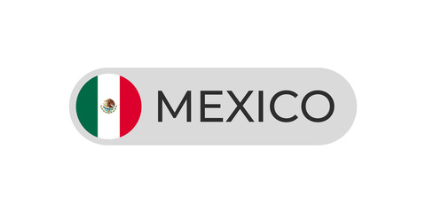 Mexico flag with text transparent background file format png, mexico text lettering template illustration for tittle design, mexico with circle flag