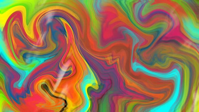 abstract multicolor rainbow ceramic or marble texture. Liquid psychedelic art illustration background. seamless looping 4K time-lapse virtual video animation.