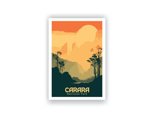 Carara National Park. Vintage Travel Posters. Vector art. Famous Tourist Destinations Posters Art Prints Wall Art and Print Set Abstract Travel for Hikers Campers Living Room Decor