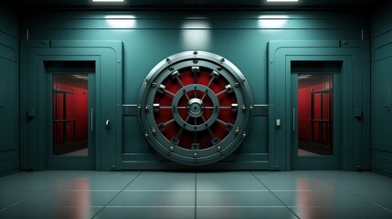 A bank vault door, symbolizing security and financial protection. AI generate illustration