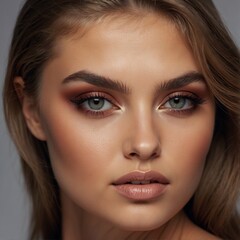 Beautiful woman with makeup, professional advertising