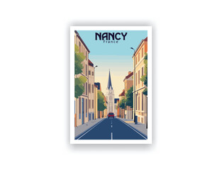 Nancy, France. Vintage Travel Posters. Vector art. Famous Tourist Destinations Posters Art Prints Wall Art and Print Set Abstract Travel for Hikers Campers Living Room Decor