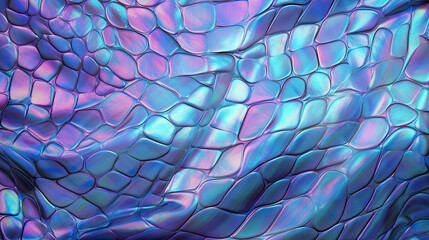 Abstract Holographic Fossil Pattern Texture Scaly Texture, Multicolor Texture With Scales And Reflection. Colorful Pattern. Generative AI