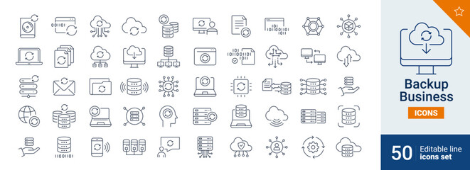 Fototapeta na wymiar Backup icons Pixel perfect. Cloude, data, business, ....