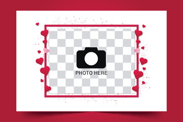 valentine s day modern frame with hearts design vector illustration