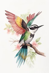 Colibrí picoespada // Sword-billed Hummingbird  - obrazy, fototapety, plakaty