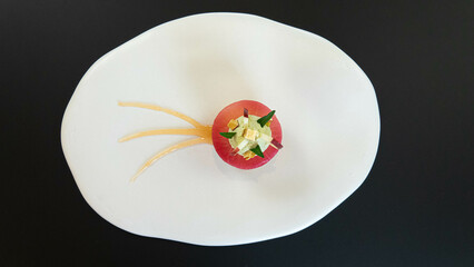 dessert aux fruits restaurant gastronomique