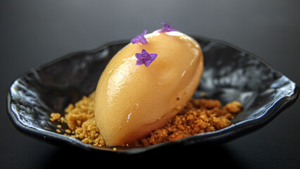 dessert restaurant glace abricot crumble 