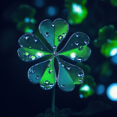 Shamrock clover isolated on dark background. Celebration of Irish culture and St. Patrick's Day