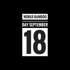world bamboo day september 18 simple typography with black background