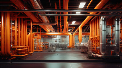 Orange Pipeline Industrial Facility. Generative AI