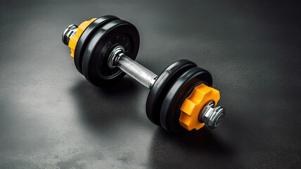 Two fitness gym hexbells or dumbbells with chrome handle. Generative Ai - obrazy, fototapety, plakaty