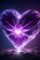 A glowing heart shape abstract background, vertical composition