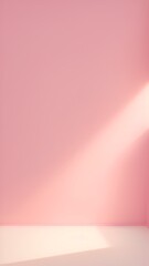 Fototapeta premium For design or creative work, This is a beautiful original backdrop image of an empty area in pink tones with a play of light and shadow on the wall and floor.