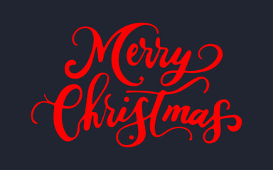 Merry Christmas text design. Vector logo, typography. Usable as banner, greeting card, gift package etc.