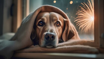 Dog scared of Fireworks