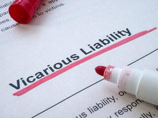 The inscription Vicarious liability underlined with a marker.