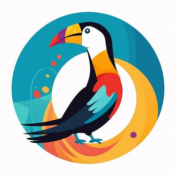 toucan in a lively and vibrant design