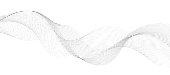Abstract wave element for design. Digital frequency track equalizer. Stylized line art background. Vector illustration. Wave with lines created using blend tool. Curved wavy line, smooth stripe.