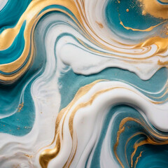 Blue marble and gold abstract background texture. Indigo ocean blue marbling with natural luxury style swirls of marble and gold powder