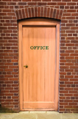 Old fashioned office door with traditional hand-painted signwriting