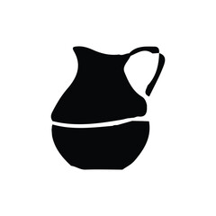 Clay cup icon. Simple style clay cup shop big sale poster background symbol. Clay cup brand logo design element. Clay cup t-shirt printing. Vector for sticker.
