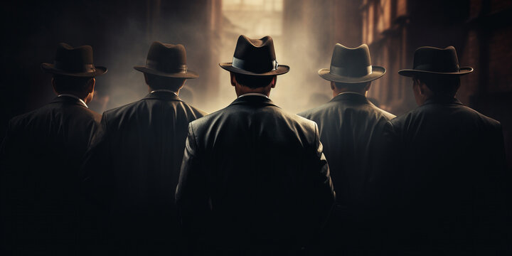 mafia in classic suits. ai generative
