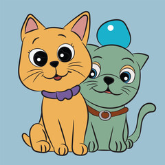 cat illustration character pretty funny sticker