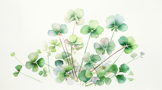 Watercolor Shamrock Clipart for St. Patrick's Day