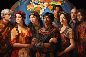Fototapeta premium Harmony in Diversity Artistic Mosaic of Unity created with Generative AI