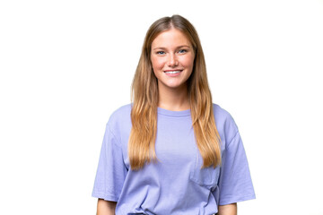 Fototapeta premium Young beautiful woman over isolated background laughing