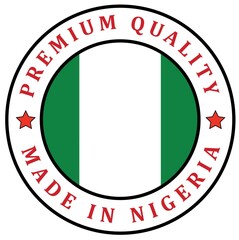 Nigeria. The sign premium quality. Original product. Framed with the flag of the country