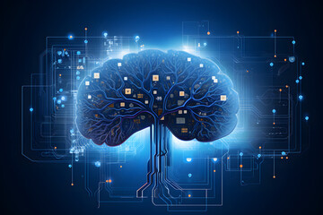 Illustration of the thought processes in the brain generativ ai