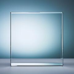 Fotografia de estilo mockup con detalle de pieza de cristal, con fondo neutro y difuminado de luz