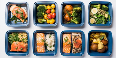 Organic food delivery in bowls emphasizing health and fitness. ai generative