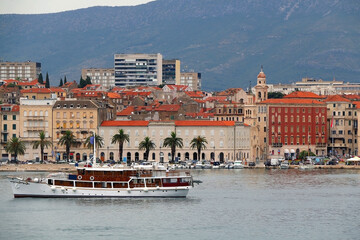 Historical city centre of Split, Croatia. Beautiful view of the promenade. © jelena990