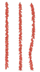 Immerse yourself in the joy of Lunar New Year celebrations with our 3D illustration showcasing red firecracker strings. Transparent PNG format.