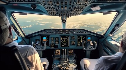 Cockpit 2 in Modern airliner.