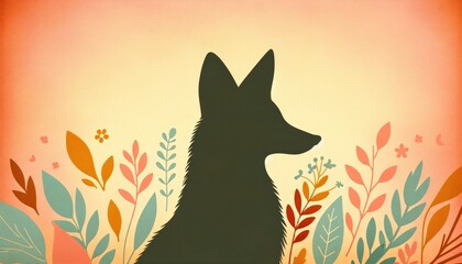 Silhouette of a Fox in a Whimsical Nature Setting