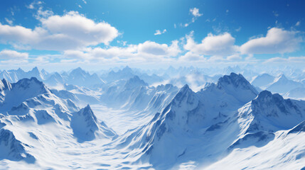 Snow covered mountains, nature and winter, view of the mountains, ski resort, travel, nature