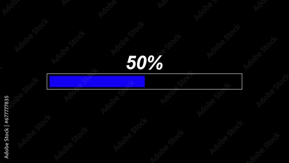 Poster waiting loading progress bar animated in 4k.