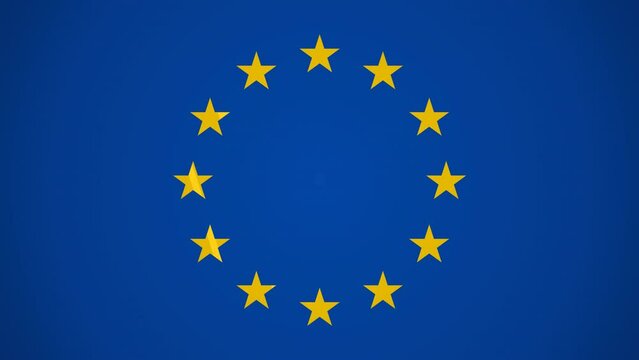 2d animation of the appearance of the stars of the European Union flag on a blue background