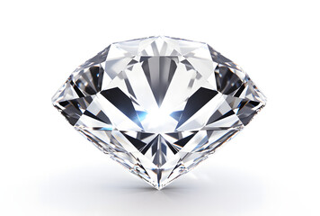 a white diamond with blue light on white background	