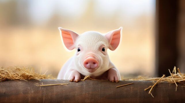 small piglet in farm